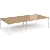 Click to view product details and reviews for Bench Desk 4 Person Rectangular Desks 3200mm Oak Tops With White Frames 1600mm Depth Adapt. Click to view product details and reviews for Bench Desk 4 Person Rectangular Desks 3200mm Oak Tops With White Frames 1600mm Depth Adapt.