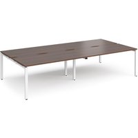 Click to view product details and reviews for Bench Desk 4 Person Rectangular Desks 3200mm Walnut Tops With White Frames 1600mm Depth Adapt. Click to view product details and reviews for Bench Desk 4 Person Rectangular Desks 3200mm Walnut Tops With White Frames 1600mm Depth Adapt.