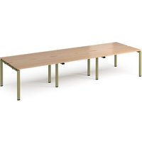 Click to view product details and reviews for Adapt Triple Back To Back Desks 3600mm X 1200mm Green Frame Beech Top. Click to view product details and reviews for Adapt Triple Back To Back Desks 3600mm X 1200mm Green Frame Beech Top.