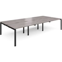 Click to view product details and reviews for Adapt Triple Back To Back Desks 3600mm X 1600mm Black Frame Grey Oak Top. Click to view product details and reviews for Adapt Triple Back To Back Desks 3600mm X 1600mm Black Frame Grey Oak Top.