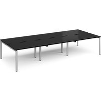 Click to view product details and reviews for Adapt Triple Back To Back Desks 3600mm X 1600mm Silver Frame Black Top. Click to view product details and reviews for Adapt Triple Back To Back Desks 3600mm X 1600mm Silver Frame Black Top.