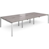 Click to view product details and reviews for Adapt Triple Back To Back Desks 3600mm X 1600mm Silver Frame Grey Oak Top. Click to view product details and reviews for Adapt Triple Back To Back Desks 3600mm X 1600mm Silver Frame Grey Oak Top.