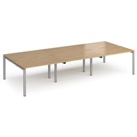 Click to view product details and reviews for Bench Desk 6 Person Rectangular Desks 3600mm Oak Tops With Silver Frames 1600mm Depth Adapt. Click to view product details and reviews for Bench Desk 6 Person Rectangular Desks 3600mm Oak Tops With Silver Frames 1600mm Depth Adapt.