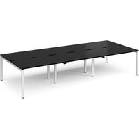 Click to view product details and reviews for Adapt Triple Back To Back Desks 3600mm X 1600mm White Frame Black Top. Click to view product details and reviews for Adapt Triple Back To Back Desks 3600mm X 1600mm White Frame Black Top.