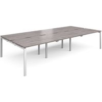 Click to view product details and reviews for Adapt Triple Back To Back Desks 3600mm X 1600mm White Frame Grey Oak Top. Click to view product details and reviews for Adapt Triple Back To Back Desks 3600mm X 1600mm White Frame Grey Oak Top.