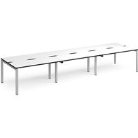Click to view product details and reviews for Adapt Triple Back To Back Desks 4200mm X 1200mm Silver Frame White Top Black Edge. Click to view product details and reviews for Adapt Triple Back To Back Desks 4200mm X 1200mm Silver Frame White Top Black Edge.