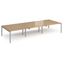 Click to view product details and reviews for Bench Desk 6 Person Rectangular Desks 4200mm Oak Tops With Silver Frames 1600mm Depth Adapt. Click to view product details and reviews for Bench Desk 6 Person Rectangular Desks 4200mm Oak Tops With Silver Frames 1600mm Depth Adapt.