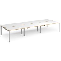 Click to view product details and reviews for Bench Desk 6 Person Rectangular Desks 4200mm White Oak Tops With Silver Frames 1600mm Depth Adapt. Click to view product details and reviews for Bench Desk 6 Person Rectangular Desks 4200mm White Oak Tops With Silver Frames 1600mm Depth Adapt.