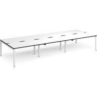 Click to view product details and reviews for Adapt Triple Back To Back Desks 4200mm X 1600mm White Frame White Top Black Edge. Click to view product details and reviews for Adapt Triple Back To Back Desks 4200mm X 1600mm White Frame White Top Black Edge.