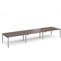 Click to view product details and reviews for Bench Desk 6 Person Rectangular Desks 4800mm Walnut Tops With Silver Frames 1200mm Depth Adapt. Click to view product details and reviews for Bench Desk 6 Person Rectangular Desks 4800mm Walnut Tops With Silver Frames 1200mm Depth Adapt.