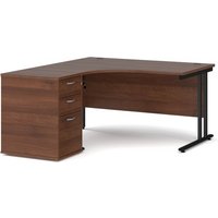Click to view product details and reviews for Office Desk Left Hand Corner Desk 1400mm With Pedestal Walnut Top With Black Frame Maestro 25. Click to view product details and reviews for Office Desk Left Hand Corner Desk 1400mm With Pedestal Walnut Top With Black Frame Maestro 25.
