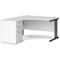 Click to view product details and reviews for Office Desk Left Hand Corner Desk 1400mm With Pedestal White Top With Black Frame Maestro 25. Click to view product details and reviews for Office Desk Left Hand Corner Desk 1400mm With Pedestal White Top With Black Frame Maestro 25.