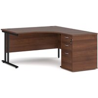 Click to view product details and reviews for Office Desk Right Hand Corner Desk 1400mm With Pedestal Walnut Top With Black Frame Maestro 25. Click to view product details and reviews for Office Desk Right Hand Corner Desk 1400mm With Pedestal Walnut Top With Black Frame Maestro 25.