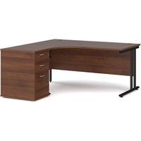 Click to view product details and reviews for Office Desk Left Hand Corner Desk 1600mm With Pedestal Walnut Top With Black Frame Maestro 25. Click to view product details and reviews for Office Desk Left Hand Corner Desk 1600mm With Pedestal Walnut Top With Black Frame Maestro 25.