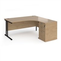 Click to view product details and reviews for Maestro 25 Right Hand Ergonomic Desk 1600mm With Black Cantilever Frame And Desk High Pedestal Kendal Oak. Click to view product details and reviews for Maestro 25 Right Hand Ergonomic Desk 1600mm With Black Cantilever Frame And Desk High Pedestal Kendal Oak.