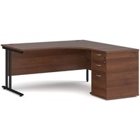 Click to view product details and reviews for Office Desk Right Hand Corner Desk 1600mm With Pedestal Walnut Top With Black Frame Maestro 25. Click to view product details and reviews for Office Desk Right Hand Corner Desk 1600mm With Pedestal Walnut Top With Black Frame Maestro 25.