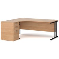 Click to view product details and reviews for Office Desk Left Hand Corner Desk 1800mm With Pedestal Beech Top With Black Frame Maestro 25. Click to view product details and reviews for Office Desk Left Hand Corner Desk 1800mm With Pedestal Beech Top With Black Frame Maestro 25.