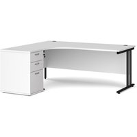 Click to view product details and reviews for Office Desk Left Hand Corner Desk 1800mm With Pedestal White Top With Black Frame Maestro 25. Click to view product details and reviews for Office Desk Left Hand Corner Desk 1800mm With Pedestal White Top With Black Frame Maestro 25.