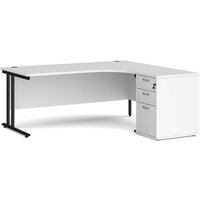 Click to view product details and reviews for Office Desk Right Hand Corner Desk 1800mm With Pedestal White Top With Black Frame Maestro 25. Click to view product details and reviews for Office Desk Right Hand Corner Desk 1800mm With Pedestal White Top With Black Frame Maestro 25.