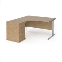Click to view product details and reviews for Maestro 25 Left Hand Ergonomic Desk 1400mm With Silver Cantilever Frame And Desk High Pedestal Kendal Oak. Click to view product details and reviews for Maestro 25 Left Hand Ergonomic Desk 1400mm With Silver Cantilever Frame And Desk High Pedestal Kendal Oak.