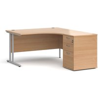 Click to view product details and reviews for Office Desk Right Hand Corner Desk 1400mm With Pedestal Beech Top With Silver Frame Maestro 25 Ebs14rb. Click to view product details and reviews for Office Desk Right Hand Corner Desk 1400mm With Pedestal Beech Top With Silver Frame Maestro 25 Ebs14rb.