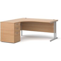 Click to view product details and reviews for Office Desk Left Hand Corner Desk 1600mm With Pedestal Beech Top With Silver Frame Maestro 25 Ebs16lb. Click to view product details and reviews for Office Desk Left Hand Corner Desk 1600mm With Pedestal Beech Top With Silver Frame Maestro 25 Ebs16lb.
