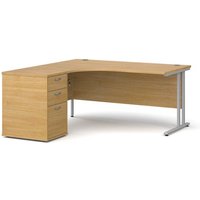 Click to view product details and reviews for Office Desk Left Hand Corner Desk 1600mm With Pedestal Oak Top With Silver Frame Maestro 25. Click to view product details and reviews for Office Desk Left Hand Corner Desk 1600mm With Pedestal Oak Top With Silver Frame Maestro 25.
