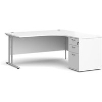 Click to view product details and reviews for Office Desk Right Hand Corner Desk 1600mm With Pedestal White Top With Silver Frame Maestro 25 Ebs16rwh. Click to view product details and reviews for Office Desk Right Hand Corner Desk 1600mm With Pedestal White Top With Silver Frame Maestro 25 Ebs16rwh.