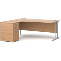 Click to view product details and reviews for Office Desk Left Hand Corner Desk 1800mm With Pedestal Beech Top With Silver Frame Maestro 25. Click to view product details and reviews for Office Desk Left Hand Corner Desk 1800mm With Pedestal Beech Top With Silver Frame Maestro 25.