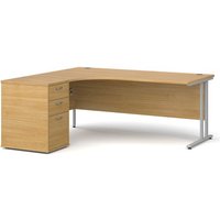 Click to view product details and reviews for Office Desk Left Hand Corner Desk 1800mm With Pedestal Oak Top With Silver Frame Maestro 25. Click to view product details and reviews for Office Desk Left Hand Corner Desk 1800mm With Pedestal Oak Top With Silver Frame Maestro 25.