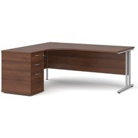 Click to view product details and reviews for Office Desk Left Hand Corner Desk 1800mm With Pedestal Walnut Top With Silver Frame Maestro 25. Click to view product details and reviews for Office Desk Left Hand Corner Desk 1800mm With Pedestal Walnut Top With Silver Frame Maestro 25.