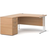 Click to view product details and reviews for Office Desk Left Hand Corner Desk 1400mm With Pedestal Beech Top With White Frame Maestro 25. Click to view product details and reviews for Office Desk Left Hand Corner Desk 1400mm With Pedestal Beech Top With White Frame Maestro 25.