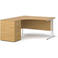 Click to view product details and reviews for Office Desk Left Hand Corner Desk 1400mm With Pedestal Oak Top With White Frame Maestro 25. Click to view product details and reviews for Office Desk Left Hand Corner Desk 1400mm With Pedestal Oak Top With White Frame Maestro 25.