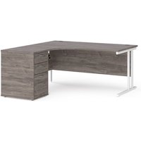 Click to view product details and reviews for Maestro 25 Left Hand Ergonomic Desk 1600mm With White Cantilever Frame And Desk High Pedestal Grey Oak. Click to view product details and reviews for Maestro 25 Left Hand Ergonomic Desk 1600mm With White Cantilever Frame And Desk High Pedestal Grey Oak.
