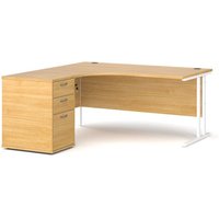 Click to view product details and reviews for Office Desk Left Hand Corner Desk 1600mm With Pedestal Oak Top With White Frame Maestro 25. Click to view product details and reviews for Office Desk Left Hand Corner Desk 1600mm With Pedestal Oak Top With White Frame Maestro 25.