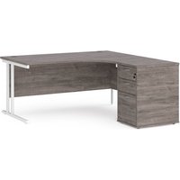 Click to view product details and reviews for Maestro 25 Right Hand Ergonomic Desk 1600mm With White Cantilever Frame And Desk High Pedestal Grey Oak. Click to view product details and reviews for Maestro 25 Right Hand Ergonomic Desk 1600mm With White Cantilever Frame And Desk High Pedestal Grey Oak.