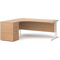 Click to view product details and reviews for Office Desk Left Hand Corner Desk 1800mm With Pedestal Beech Top With White Frame Maestro 25. Click to view product details and reviews for Office Desk Left Hand Corner Desk 1800mm With Pedestal Beech Top With White Frame Maestro 25.