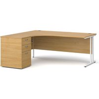 Click to view product details and reviews for Office Desk Left Hand Corner Desk 1800mm With Pedestal Oak Top With White Frame Maestro 25. Click to view product details and reviews for Office Desk Left Hand Corner Desk 1800mm With Pedestal Oak Top With White Frame Maestro 25.