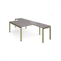 Click to view product details and reviews for Adapt Back To Back Desks 1400mm X 1600mm With 800mm Return Desks Green Frame Grey Oak Top. Click to view product details and reviews for Adapt Back To Back Desks 1400mm X 1600mm With 800mm Return Desks Green Frame Grey Oak Top.