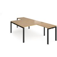 Click to view product details and reviews for Bench Desk 2 Person With Return Desks 1400mm Oak Tops With Black Frames Adapt. Click to view product details and reviews for Bench Desk 2 Person With Return Desks 1400mm Oak Tops With Black Frames Adapt.