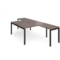 Click to view product details and reviews for Bench Desk 2 Person With Return Desks 1400mm Walnut Tops With Black Frames Adapt. Click to view product details and reviews for Bench Desk 2 Person With Return Desks 1400mm Walnut Tops With Black Frames Adapt.