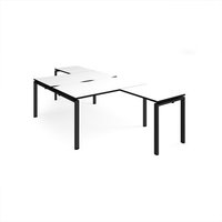 Click to view product details and reviews for Adapt Back To Back Desks 1400mm X 1600mm With 800mm Return Desks Black Frame White Top Black Edge. Click to view product details and reviews for Adapt Back To Back Desks 1400mm X 1600mm With 800mm Return Desks Black Frame White Top Black Edge.