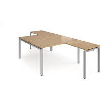 Click to view product details and reviews for Bench Desk 2 Person With Return Desks 1400mm Oak Tops With Silver Frames Adapt. Click to view product details and reviews for Bench Desk 2 Person With Return Desks 1400mm Oak Tops With Silver Frames Adapt.