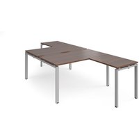 Click to view product details and reviews for Bench Desk 2 Person With Return Desks 1400mm Walnut Tops With Silver Frames Adapt. Click to view product details and reviews for Bench Desk 2 Person With Return Desks 1400mm Walnut Tops With Silver Frames Adapt.