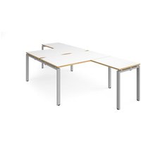 Click to view product details and reviews for Bench Desk 2 Person With Return Desks 1400mm White Oak Tops With Silver Frames Adapt. Click to view product details and reviews for Bench Desk 2 Person With Return Desks 1400mm White Oak Tops With Silver Frames Adapt.