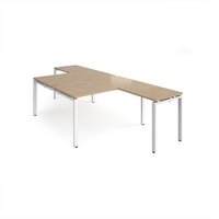 Click to view product details and reviews for Adapt Back To Back Desks 1400mm X 1600mm With 800mm Return Desks White Frame Kendal Oak Top. Click to view product details and reviews for Adapt Back To Back Desks 1400mm X 1600mm With 800mm Return Desks White Frame Kendal Oak Top.