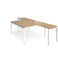 Click to view product details and reviews for Bench Desk 2 Person With Return Desks 1400mm Oak Tops With White Frames Adapt. Click to view product details and reviews for Bench Desk 2 Person With Return Desks 1400mm Oak Tops With White Frames Adapt.