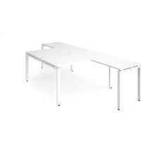 Click to view product details and reviews for Bench Desk 2 Person With Return Desks 1400mm White Tops With White Frames Adapt. Click to view product details and reviews for Bench Desk 2 Person With Return Desks 1400mm White Tops With White Frames Adapt.