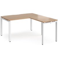 Click to view product details and reviews for Bench Desk Add On Return Desk 1400mm Beech Tops With White Frames Adapt. Click to view product details and reviews for Bench Desk Add On Return Desk 1400mm Beech Tops With White Frames Adapt.