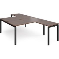 Click to view product details and reviews for Bench Desk 2 Person With Return Desks 1600mm Walnut Tops With Black Frames Adapt. Click to view product details and reviews for Bench Desk 2 Person With Return Desks 1600mm Walnut Tops With Black Frames Adapt.